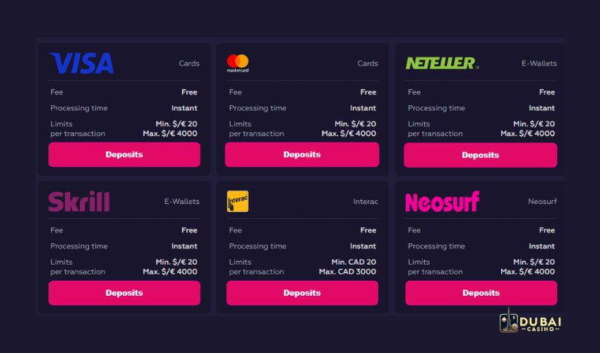 Spinsup casino payment methods review for dubai players