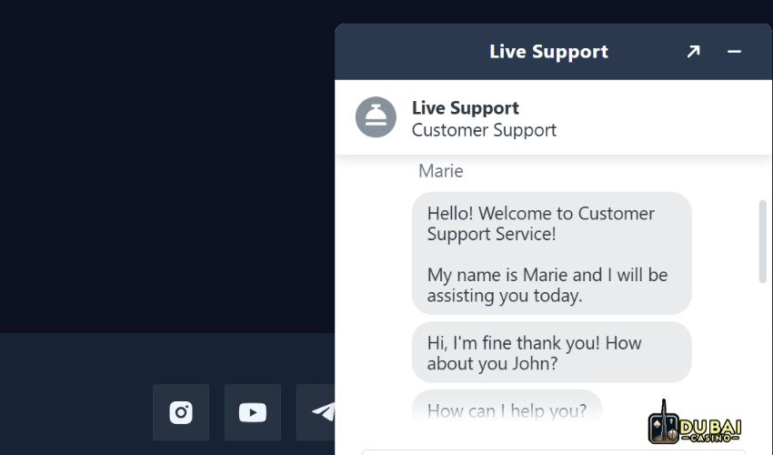Rabona Casino Review of Customer support