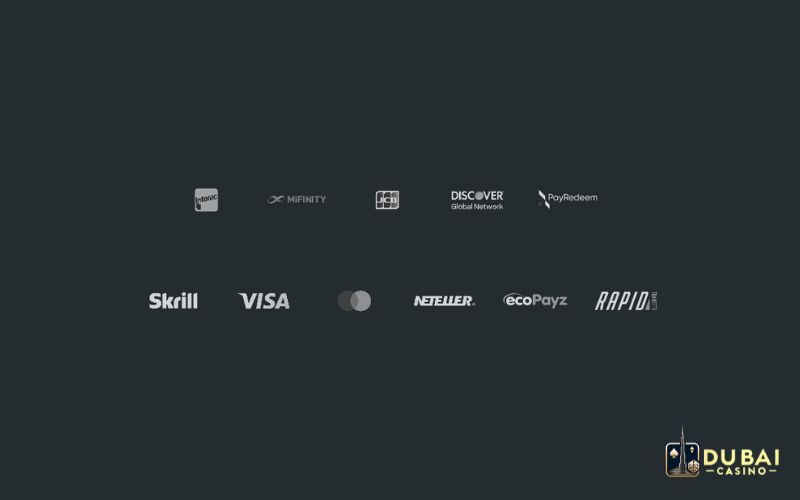 Casino payment methods at 1bet